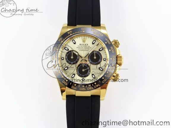 0420 DAYTONA 116518 APSF 1:1 BEST EDITION YG BLACK DIAL ON OYSTERFLEX RUBBER STRAP SH OnTrend 1784